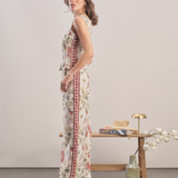 Burgundy - Floral Linen Vest