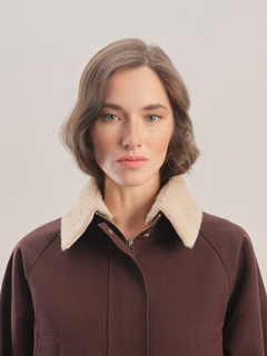 Urban Additional Collar - Waxed Canvas Jacket / Chocolate Brown