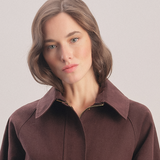 Urban Additional Collar - Waxed Canvas Jacket / Chocolate Brown