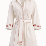 Rosewood - Embroidered Mini Shirt Dress
