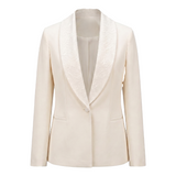 Ecru Lace Collar Tuxedo Blazer