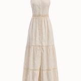 Soft Rose - Embroidered Cotton Maxi Dress