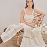 Soft Rose - Embroidered Cotton Maxi Dress