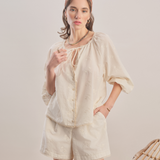 Soft Rose - Embroidered Cotton Shirt