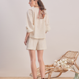 Soft Rose - Embroidered Cotton Shirt