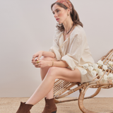 Soft Rose - Embroidered Cotton Shorts