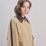 Urban - Leather Trimmed Bomber Jacket