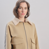Urban - Leather Trimmed Bomber Jacket