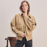 Urban - Leather Trimmed Bomber Jacket