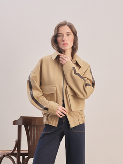 Urban - Leather Trimmed Bomber Jacket