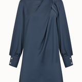 Draped Satin Mini Dress