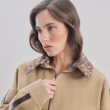 Urban Additional Collar - Leather Trimmed Bomber Jacket