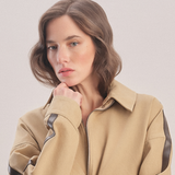 Urban Additional Collar - Leather Trimmed Bomber Jacket